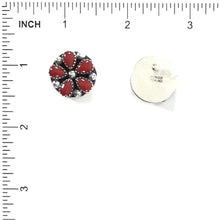 Load image into Gallery viewer, Coral Petit Point Cluster Post Earring-Indian Pueblo Store
