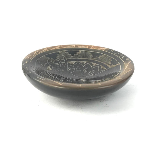 Kevin Naranjo Sgraffito Mini Mule Deer Plate-Indian Pueblo Store