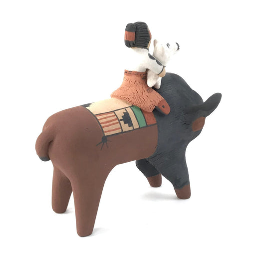 Clifford K. Fragua Buffalo Storyteller with One Child-Indian Pueblo Store