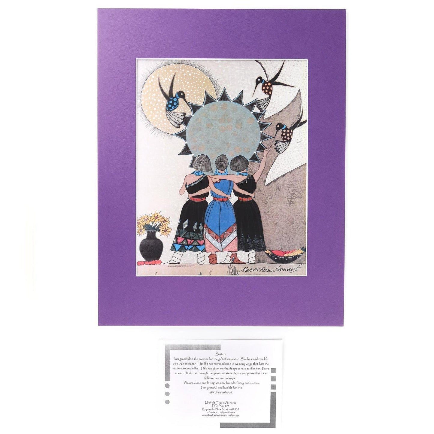Michelle Tsosie Sisneros "Three Sisters With Hummingbirds" Print-Indian Pueblo Store