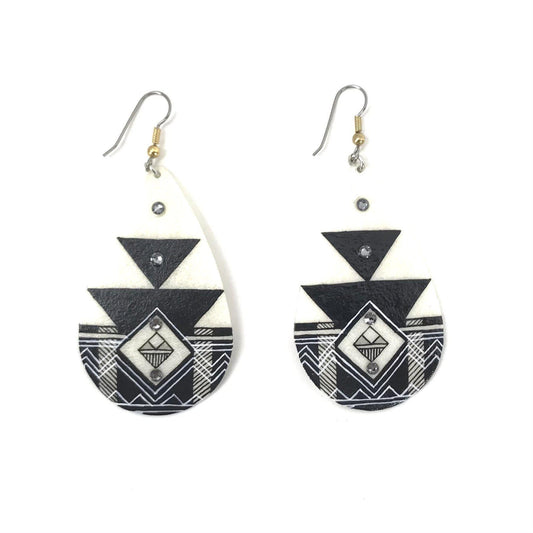Dominic Arquero Manta Rawhide Earrings-Indian Pueblo Store