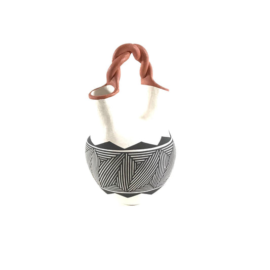 Flo and Lee Vallo Black on White Wedding Vase-Indian Pueblo Store