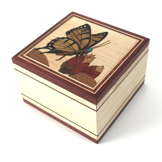 Stanton Lance Wood Inlay Butterfly Box-Indian Pueblo Store
