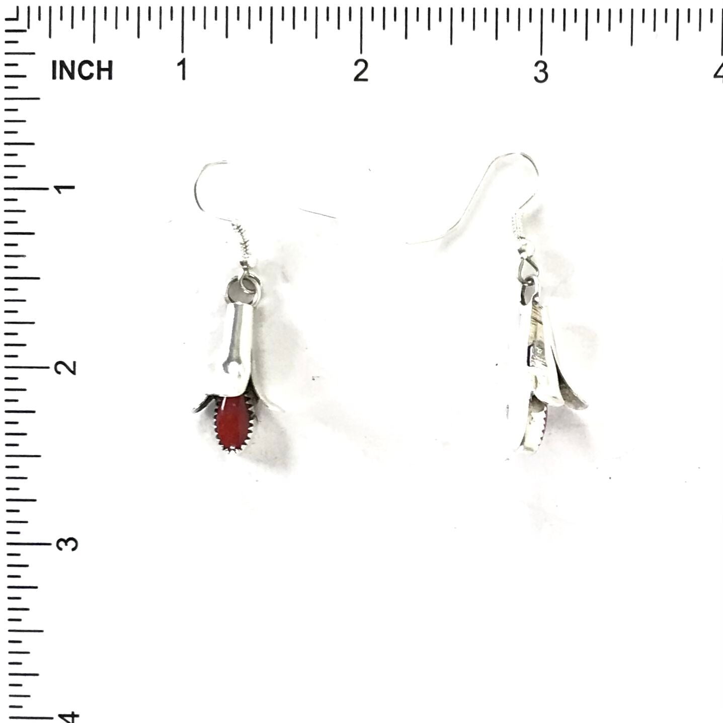 Doris Smallcanyon Coral Squash blossom Earring-Indian Pueblo Store