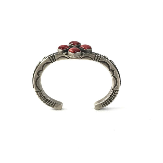 Ronald Tom Red Spiny Oyster Shell Bracelet-Indian Pueblo Store