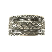 Load image into Gallery viewer, Leonard Maloney Sterlng Silver Stamped Wide Bracelet-Indian Pueblo Store
