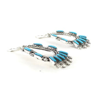Load image into Gallery viewer, Roxanne Seoutewa Turquoise Petit Point Dangle Earrings-Indian Pueblo Store
