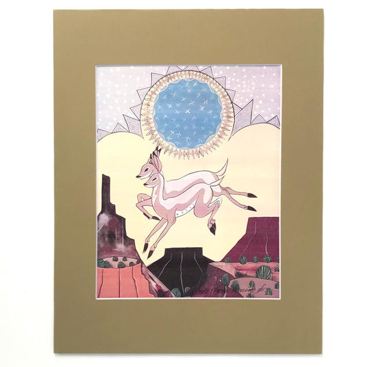 #24 Michelle Tsosie Sisneros Jumping the Canyon Walls Print-Indian Pueblo Store