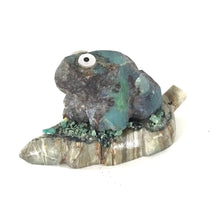 Load image into Gallery viewer, Justin Natewa Chrysocola Frog on Leaf Fetish Carving-Indian Pueblo Store
