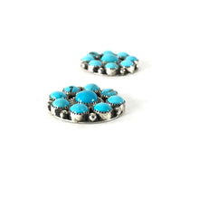 Load image into Gallery viewer, Turquoise Petit Point Cluster Earrings-Indian Pueblo Store
