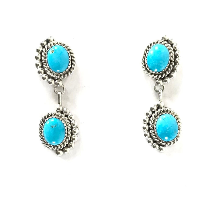 Anna Spencer Turquoise Dangle Earrngs-Indian Pueblo Store