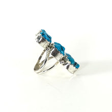 Load image into Gallery viewer, Pearlene Spencer Rectangular Turquoise Cluster Ring-Indian Pueblo Store
