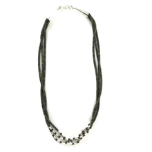Load image into Gallery viewer, Nick Rosetta 3-Strand Serpentine and Sterling Silver Heishi Necklace-Indian Pueblo Store
