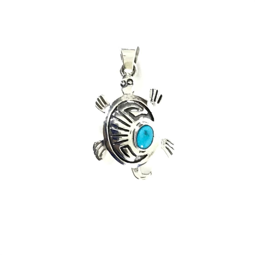 Sterling Silver Overlay Turtle Pendant-Indian Pueblo Store