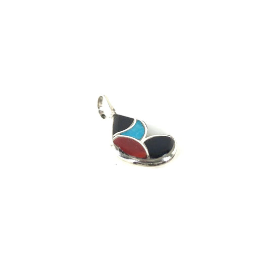 Delorna Laahi Multi-Gemstone Teardrop Inlay Pendant-Indian Pueblo Store