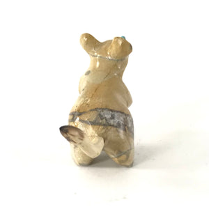 Enrike Leekya Travertine Mouse Fetish Carving-Indian Pueblo Store