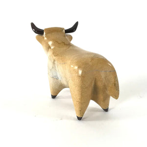 Enrike Leekya Travertine Bull Fetish Carving-Indian Pueblo Store