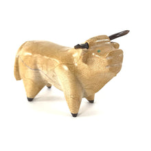 Load image into Gallery viewer, Enrike Leekya Travertine Bull Fetish Carving-Indian Pueblo Store
