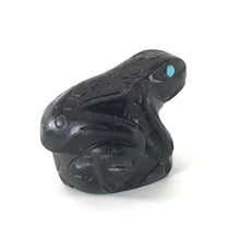 Load image into Gallery viewer, MIke Coble Jet Frog Fetish Carving-Indian Pueblo Store
