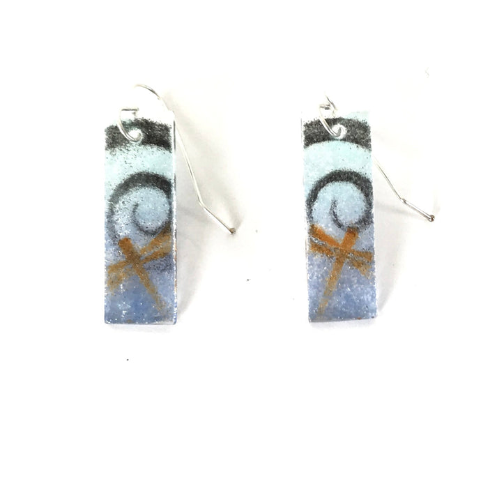 Adrian Wall Dragonfly Glass Dangle Earrings-Indian Pueblo Store