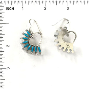 Carlos Laate Turquoise Petit Point Heart Earrings-Indian Pueblo Store