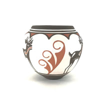 Load image into Gallery viewer, Zuni Traditional White Olla Heart Line Deer Bowl-Indian Pueblo Store

