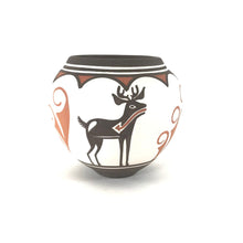 Load image into Gallery viewer, Zuni Traditional White Olla Heart Line Deer Bowl-Indian Pueblo Store
