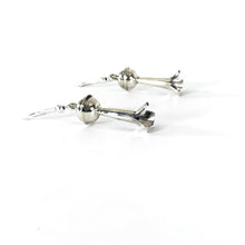Load image into Gallery viewer, Lenora Garcia Sterling Small Silver Squash Blossom Earrings-Indian Pueblo Store
