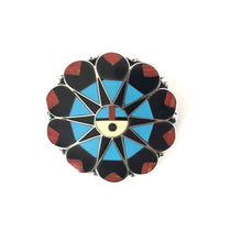 Load image into Gallery viewer, Delwin Gasper Sunface Inlay Cluster Pendant-Indian Pueblo Store
