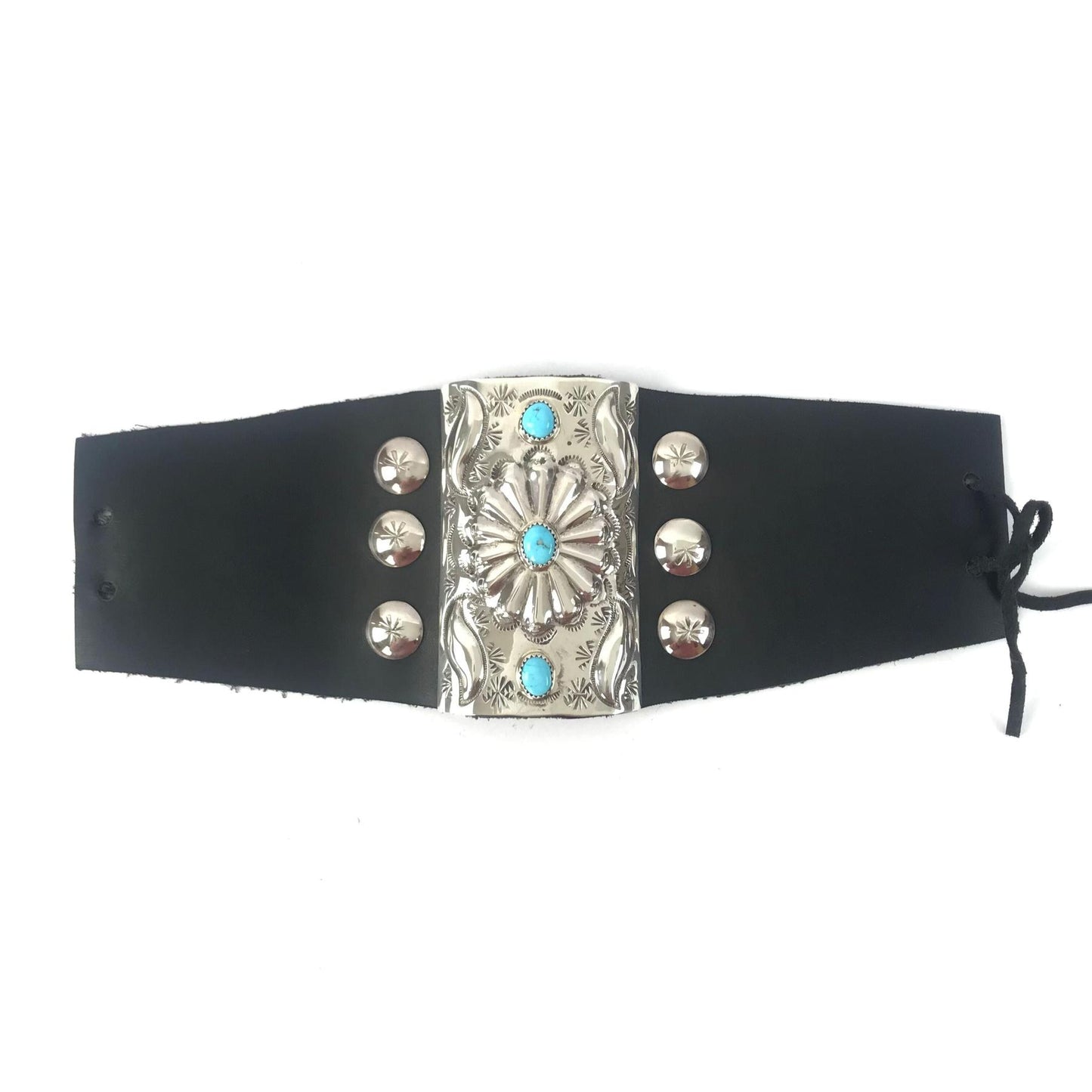 Dale Morgan Leather Turquoise Bow Guard-Indian Pueblo Store