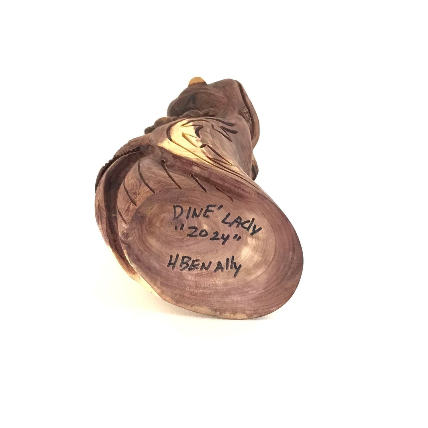 Harry and Isabella Benally "Dine Lady" Juniper Wood Carving-Indian Pueblo Store