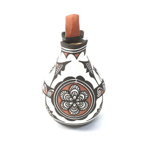 Zuni Deer in House Twisted Handle Wedding Vase-Indian Pueblo Store