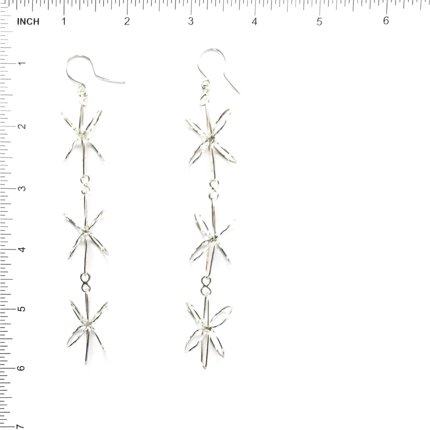Carlos Lonjose Contemporary Sterling Silver Dangle Earrings-Indian Pueblo Store