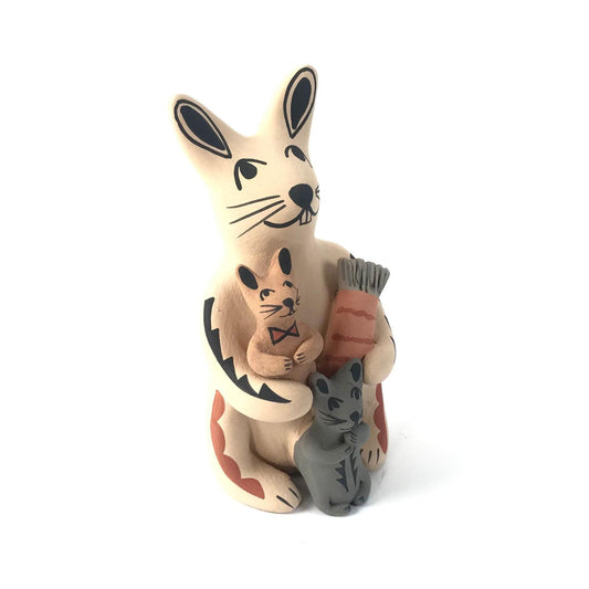 Chrislyn Fragua Rabbit Storyteller with 2 Babies-Indian Pueblo Store