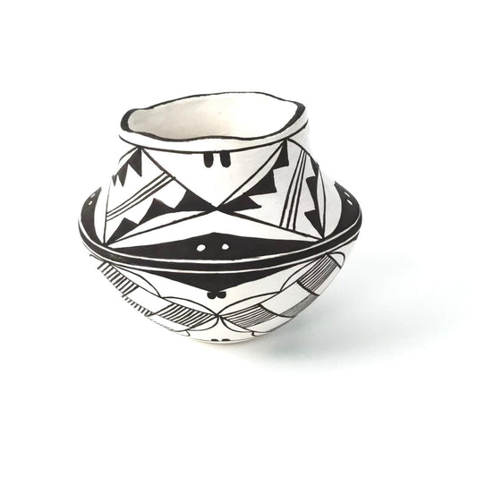 Claudia Mitchell Black and White Geometric Olla-Indian Pueblo Store