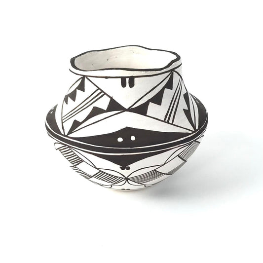 Claudia Mitchell Black and White Geometric Olla-Indian Pueblo Store