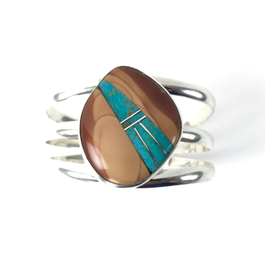 Ellouise Padilla Jasper and Turquoise Inlay Bracelet-Indian Pueblo Store