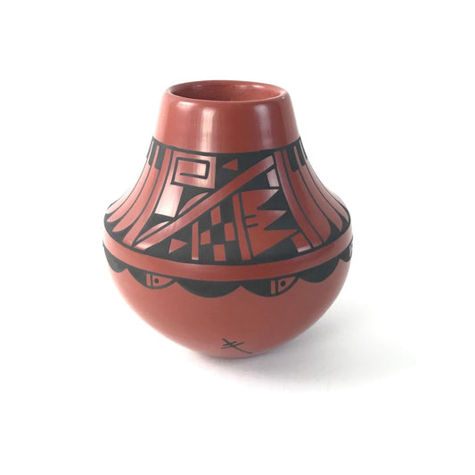 Erik Fender Red on Red Feather Bowl-Indian Pueblo Store