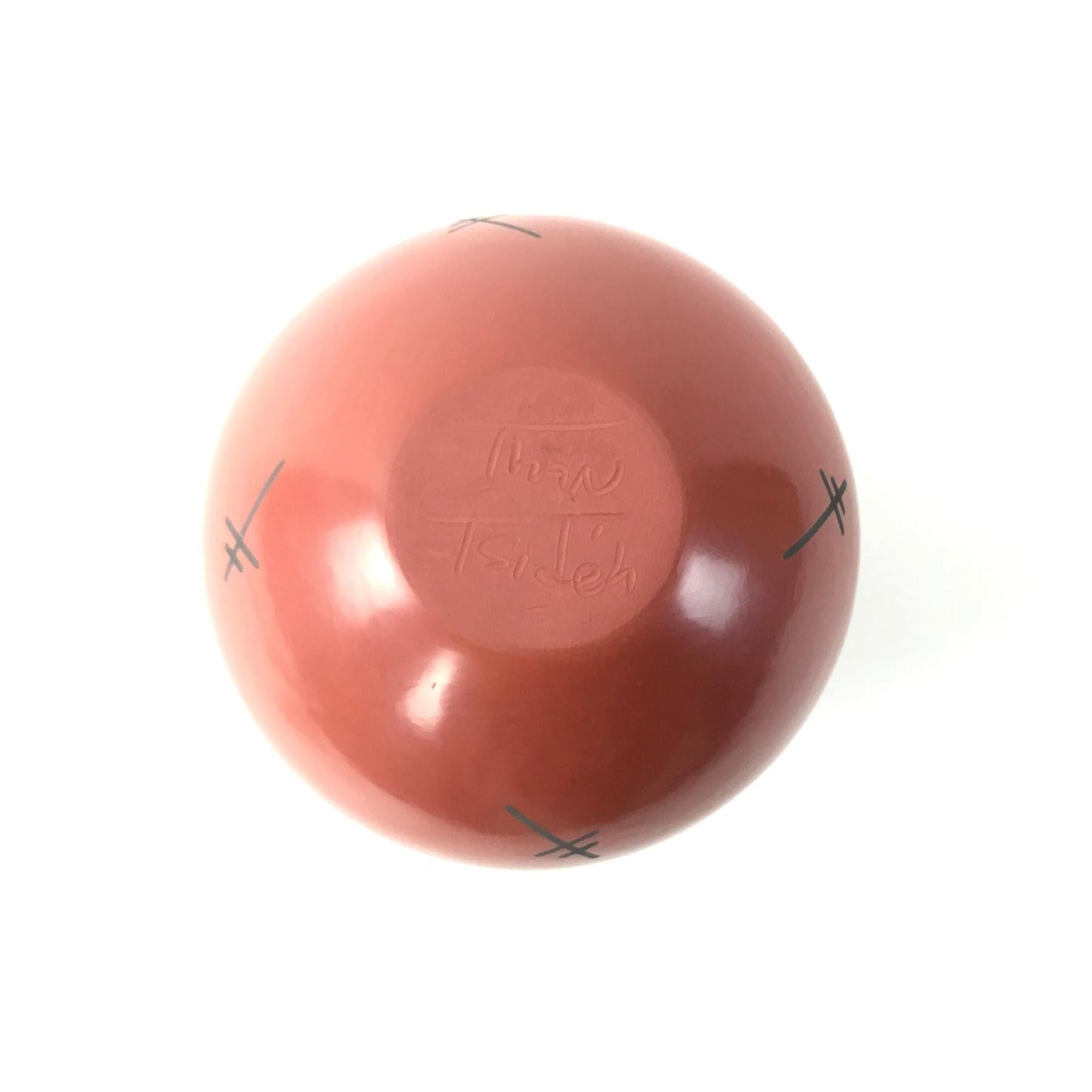 Erik Fender Red on Red Feather Bowl-Indian Pueblo Store