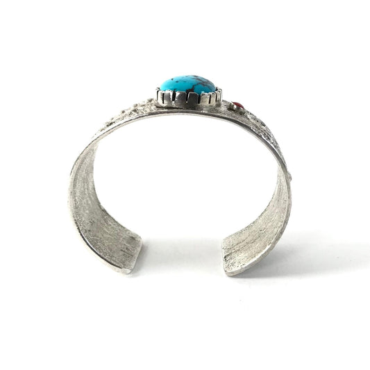 Erik Fender Tufa Turquoise and Coral Bracelet-Indian Pueblo Store