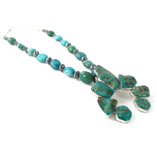 Mary Jane Garcia Turquoise Naja Pendant Bead Necklace-Indian Pueblo Store
