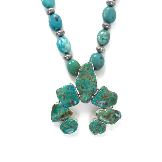 Mary Jane Garcia Turquoise Naja Pendant Bead Necklace-Indian Pueblo Store