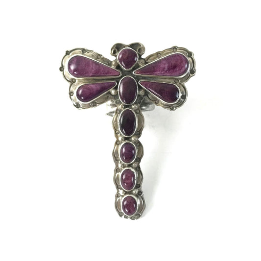 Mary Jane Garcia Purple Spiny Oyster Shell Dragonfly Ring-Indian Pueblo Store