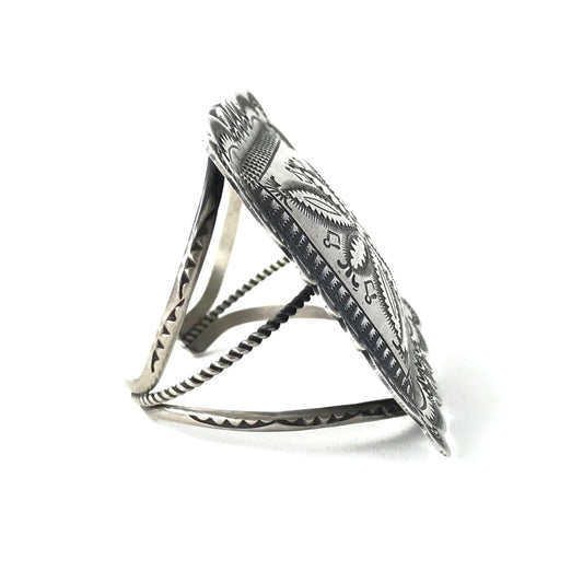 Vincent Platero Square Stamped Bracelet-Indian Pueblo Store