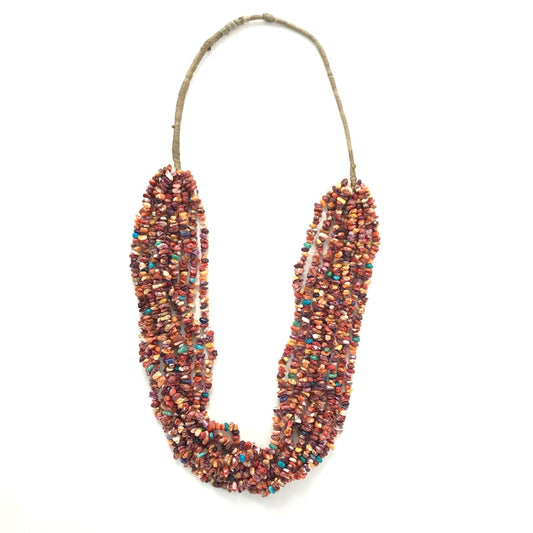 Shirley Coriz 10 Strand Spiny Oyster Shell Multi-Gemstone Heishi Necklace-Indian Pueblo Store