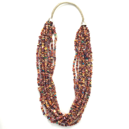 Shirley Coriz 9 Strand Spiny Oyster Shell Multi-Gemstone Heishi Necklace-Indian Pueblo Store