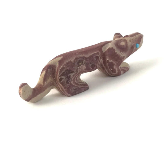 Ron Lunasee Hickoryite Mountain Lion Fetish Carving-Indian Pueblo Store