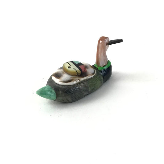 Darren Boone Serpentine and Shell Duck Fetish Carving-Indian Pueblo Store