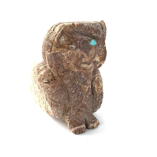 Jonas Hustito Onyx Owl Fetish Carving-Indian Pueblo Store