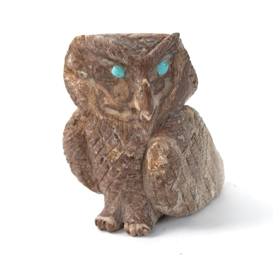 Jonas Hustito Onyx Owl Fetish Carving-Indian Pueblo Store